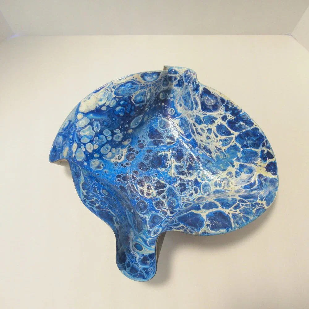 Acrylic Flow painted Record Bowl